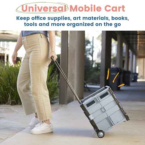 ECR4Kids Universal Rolling Cart, Mobile Storage, Black