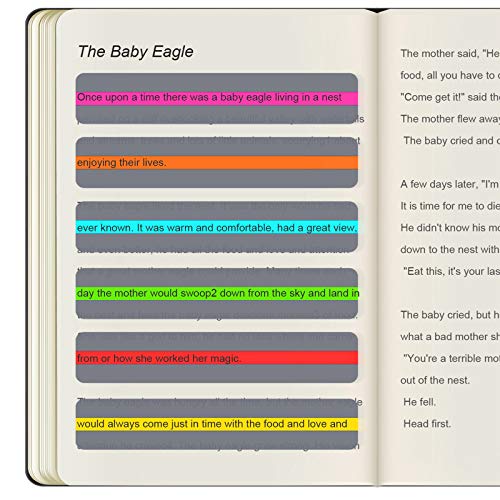 Zonon 6 Pcs Guided Reading Strips for Dyslexia - Colored Highlight Reading Aids