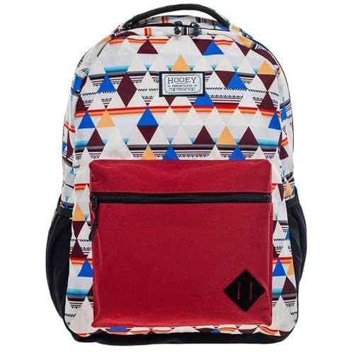 HOOEY Recess 25L Backpack - Durable Lightweight Daypack for Travel, Gym & Outdoor Use - Spacious Main Compartment, Laptop Sleeve, Water-Resistant, Stylish Unisex Design (Cream/Burgundy)