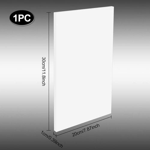 BENECREAT White Plastic Board Sheet - Durable Waterproof Cutting Mat for Signage & Crafts | 11.8x8 Inch, 1cm Thick