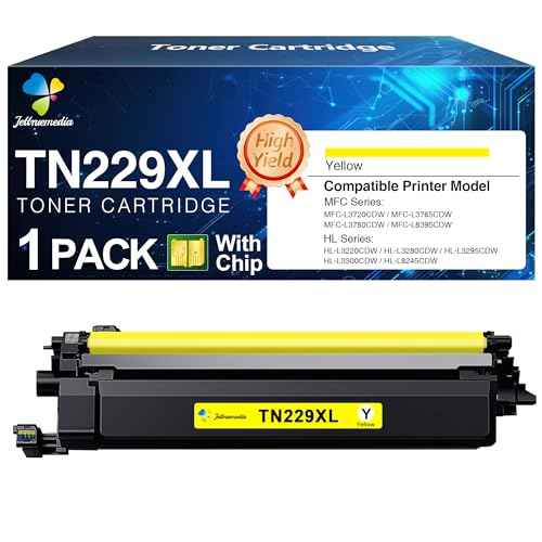 TN229XL TN229XLY Yellow High Yield Toner Cartridge Compatible Replacement for Brother TN229XL TN-229XL TN229 for Brother MFC-L3780CDW MFC-L3720CDW HL-L3280CDW HL-L3300CDW Printers (1 Pack)