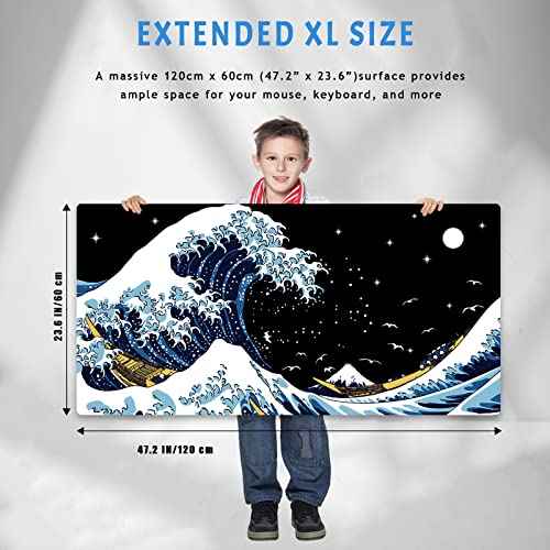 Extra-Large Extended Gaming Mouse Pad, Full Desk Mousepad for 48x24 Inch Computer Desk, XXL XXXL Keyboard Protector Mat, Office Desktop Decor