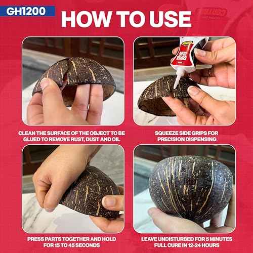 GH1200 Precision Control Super Glue Gel, 6g x 2 PCs Ultimate Micro-Dispensing for No-Mess Repairs, Non-Drip Ca Glue, Clear Drying Cyanoacrylate Adhesives, Superglue Gel Multipack Bonds in Seconds