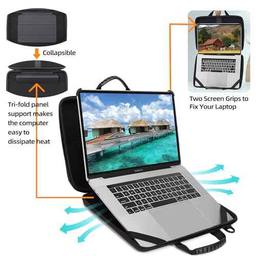 BUG 14.2-15.6 Inch Laptop Case Hard Shell, Protective Laptop Carrying Case with Stand for Heat Dissipation