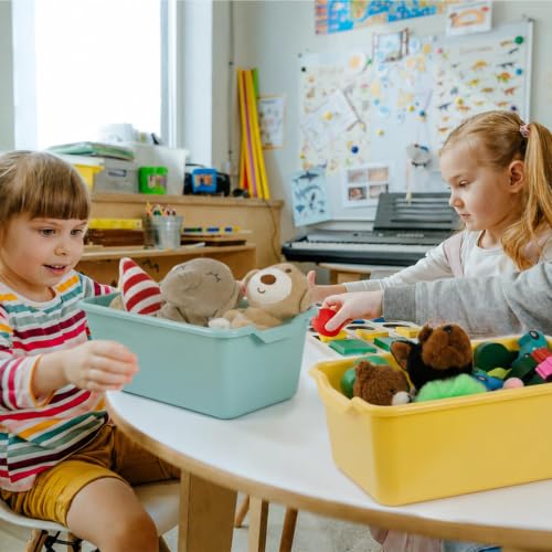 Pastel 24 Pack Plastic Cubby Bins for Classroom & Home Organization