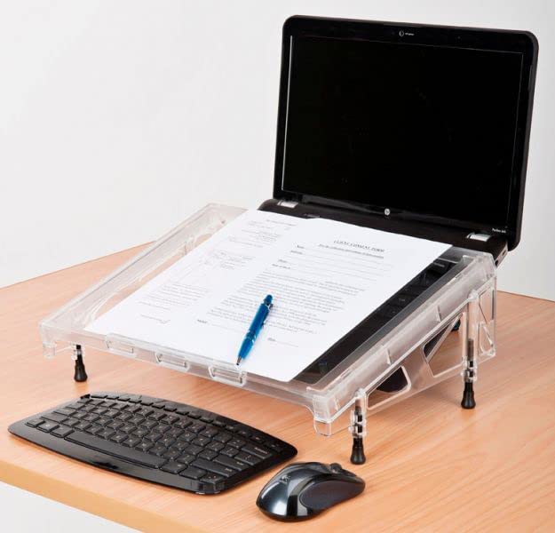 ErgoVerse Compact Microdesk Document Holder with Writing Surface, Transparent