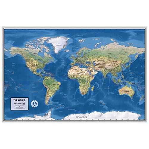 Laminated World Ranger Map Poster | Physical Style Map | Includes The Most Legible Location Labels | 36¡± x 24¡± | Shipped Rolled in a Tube, Not Folded | Great for The Home, Office, or Classroom...