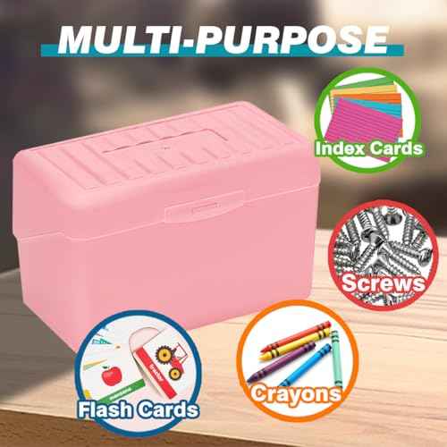 H4D Index Card Holder 3x5, Index Card Box Organizer Case, 3x5 Flash Note Card Holder, 3 Packs (Pastel Colors)