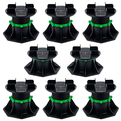 8Pack Adjustable Plastic Pedestal Paver,Floor Slate Support Floor Lift,Deck Support Floor Raising (Bilateral keel Card Slot)