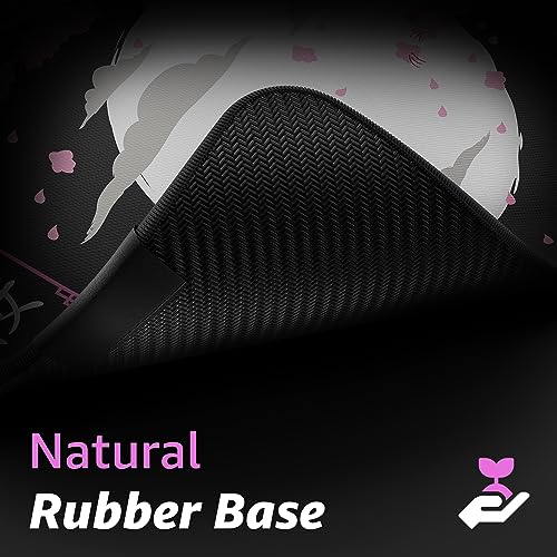 Hystar¢ç Extended Gaming Mouse Pad | XXL 36" x 16" | 5mm Thick, Waterproof Surface, Smooth Polyester Fabric, and Natural Rubber Base | Sakura Dark