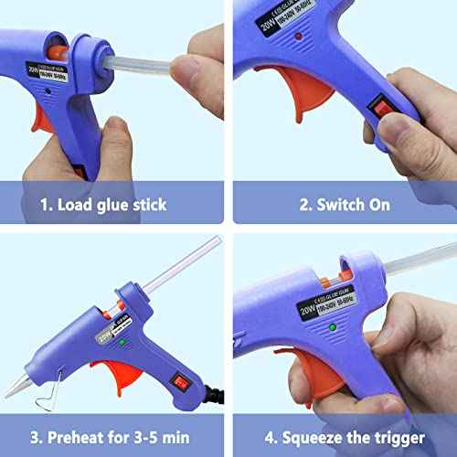 Hot Glue Gun, 12 Pack Mini Glue Gun with 120 Glue Sticks, Craft Glue Gun Kit, Glue Gun Pack, Hot Melt Glue Gun Set for Kids' Crafts, Wood, Glass, DIY Arts, School, and Home Projects - Multicolor