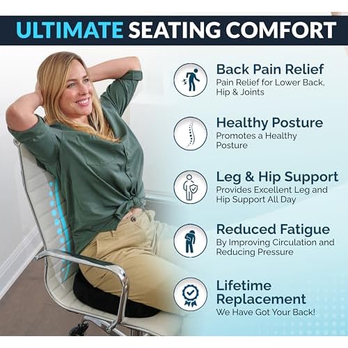 ComfiLife Premium Gel & Memory Foam Seat Cushion ? Doctor Recommended Office Chair Cushion, Car Seat Cushion ? Chair Cushions for Back & Sciatica Pain Relief ? Seat Cushions for Office & Desk (Black)