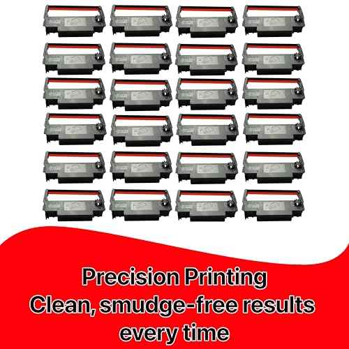 ERC-30/34 / 38 Black and Red Ink Ribbon Cartridge Roller Replacement Receipt Kitchen Printer Compatible with Epson TM-200, TMU-220, TMU-230, Bixolon, SNBC SRP-275, SRP-270, BTP-M280 (24 Pack)