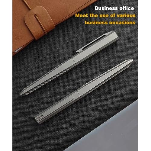 Titanium Ballpoint Pen, Multifunctional Pocket EDC Pen with Cap Luxury Pen, Office Business Signing Pen, Writing, Office, Business Unisex
