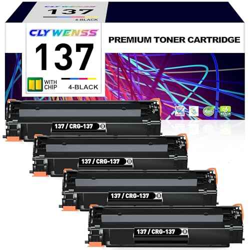 Compatible Toner Cartridge Replacement for Canon 137 CRG137 CRG-137 | Works with ImageClass D570 MF236n MF216N MF227dw MF247dw MF212w MF217w MF244dw Printer (Black, 4 Pack)