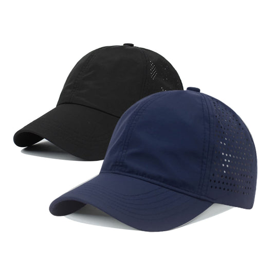 LITSSIN Quick Dry Fit Hats for Mens Athletic Fitted Cap 2 Packs, Mesh Baseball Cap Workout Hats for Running Hiking Golf Fishing |UPF 50+ Waterproof