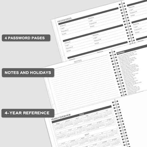 2026-2028 Monthly Planner/Calendar - January 2026 - December 2028, 3 Year Months Planner 2026-2028, 9'' x 11'', 36 Monthly Tabs, 2-Side Pocket, Gray
