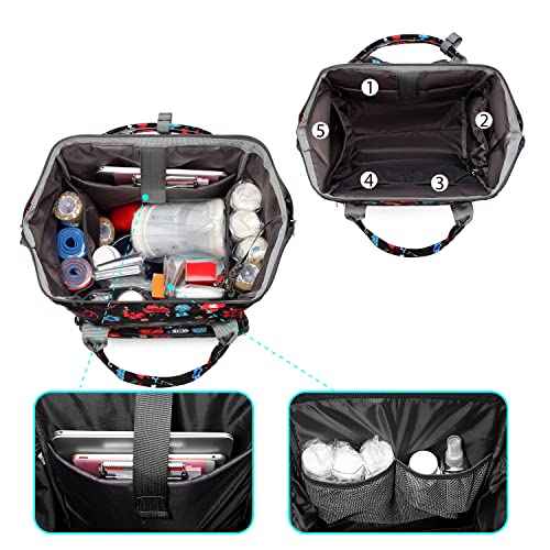 Gatycallaty Large Backpack Purse for Women - 10.6"L x 7.6"W x 16.4"H, 20L Capacity, 2 Compartments and 12 Pockets, Holds up to 15.6" Laptop