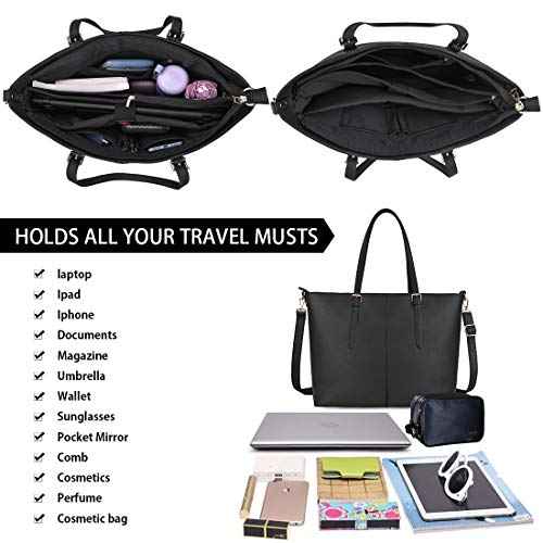 Laptop Tote Bag for Women 15.6 Inch Leather Computer Laptop Bag Office Work Bag