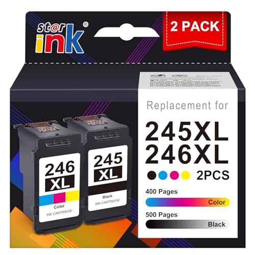 Starink 246XL 245XL Ink Cartridge Replacement for Canon Ink 245 and 246 PG-245XL CL-246XL Compatible with Canon 245XL 246XL Combo Pack for Pixma MX490 MX492 MG2522 TR4522 TR4520 TS3122 TS3322 Printers