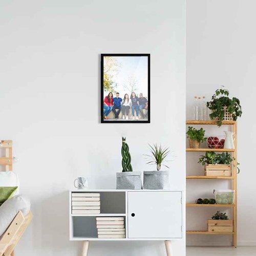 YCCYYCCY Black Frame Enclosed Whiteboard with Wooden Frame, Approx.16x11in Poster Frame and Functional Whiteboard for Office, Home(Poster Not Included)