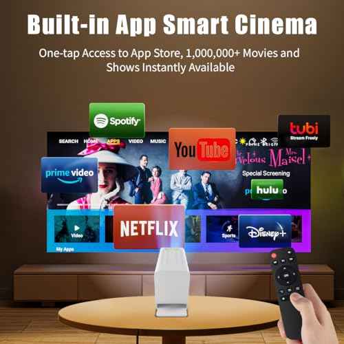 [Smart Projector with Apps] 4K Supported Mini Projector with Wifi and Bluetooth, XENPONAD Movie Projector for Bedroom Celling Camping & Outdoor Use, Portable Projector with Speaker, Auto Keystone