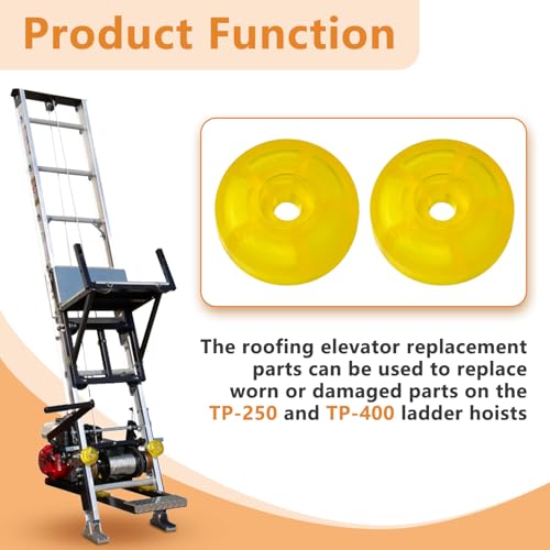 48358 Carriage Stop Roller Yellow Bumper Stop Replacement Parts for TranzSporter TP-250 and TP-400 Ladder Hoist (2 Pack)