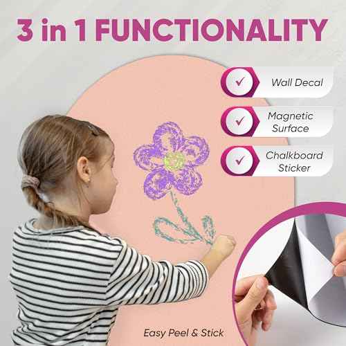 Arch Magnetic Wall Decal - 40" x 18" Matte Finish Chalkboard Sticker for Wall - Magnetic Board for Playroom, Home Classroom(Camel Blush)