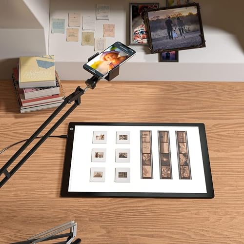 DigitPro Black A4 LED Slide Viewer Light Box for Negatives & Photos, Ultra-Thin USB Scanner