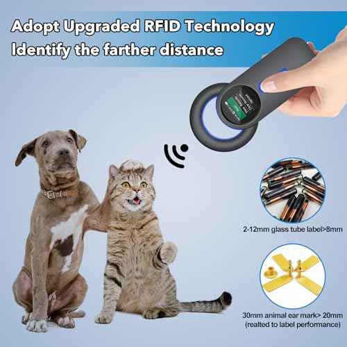 Symcode Bluetooth Pet Microchip Reader Wireless RFID Animal Chip ID Reader Scanner Animal ID Tag Handheld Scanner Animal Tag Reader EMID FDX-B(ISO11784/11785) 134.2KHz/125KHz