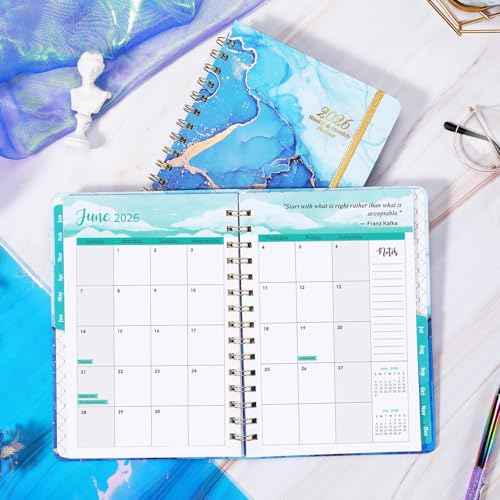 2026 Planner - Planner 2026, January 2026 - December 2026 Weekly and Monthly, 8.5" x 6.4", with Elastic Closure, Back Pocket + Thick Paper