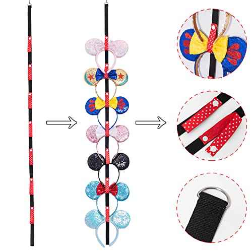 3 Pcs Mouse Ears Headband Holder Hanging Headband Organizer Bow Headpiece Hair Accessories Vertical Headband Holder Wall Display Decor