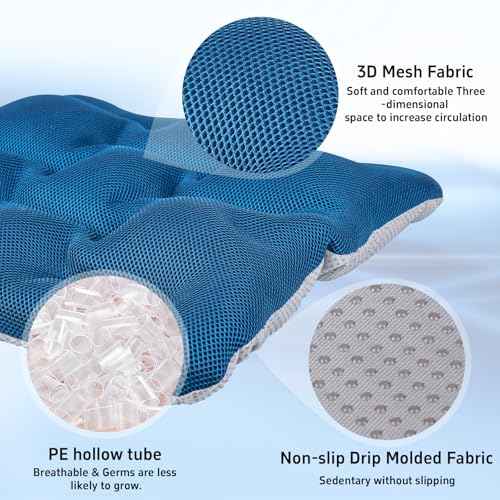 Larger Size Seat Cushion for Office Chairs & Car Seat£¬Tailbone Pain Relief Long Sitting Office Workers,and Car Drivers£¬Breathable Seat Pad Washable Without Removing Cover£¬Navy Blue