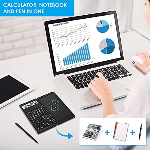 iPepul Scientific Calculator with Notepad, 10-Digit Large Screen, Black