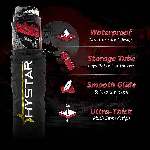 Hystar¢ç Extended Gaming Mouse Pad | XXL 36" x 16" | 5mm Thick, Waterproof Surface, Smooth Polyester Fabric, and Natural Rubber Base | Mythic Dragon