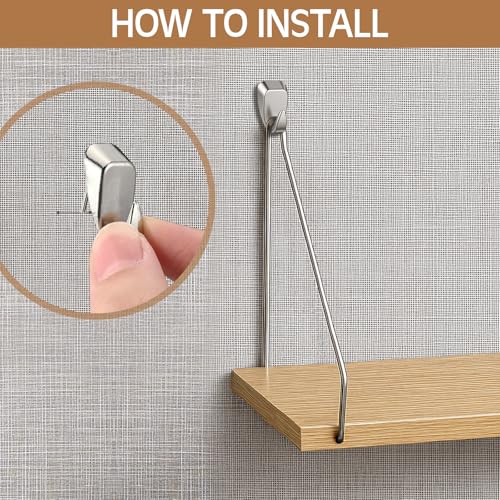 2 Pack Wooden Wall Shelf with Metal Hooks for Cubicle Office Storage - Quzzil