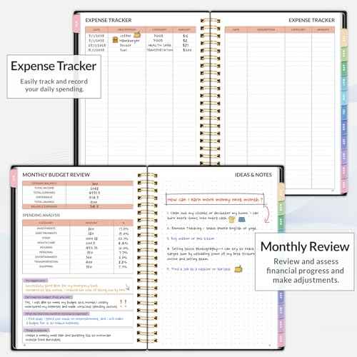 2026 Budget Planner - Monthly Budget Book from JAN 2026 - DEC 2026 with Expense Tracker Notebook, A5 Size (6.4" x 8.3") Bill Organizer & Finance Planner Account Book to Manage Your Finances, Black