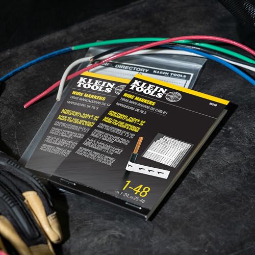 Klein Tools Wire Marker Book for Cable Management - Numbered 1-48, Pack of 1
