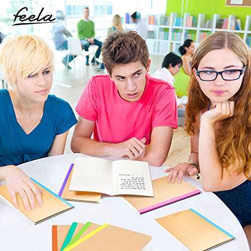 32 Pack Composition Notebooks Bulk, Feela Kraft Cover Lined Blank College Ruled Composition Travel Journals with Rainbow Spines For Women Students Business, 60 Pages, 8.3¡±x 5.5¡±, A5, 8 Colors