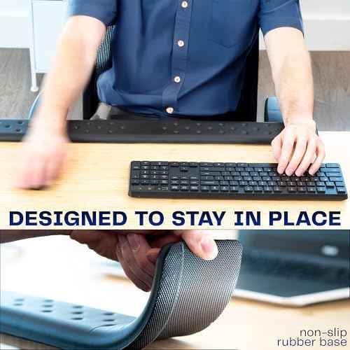 VIVO Ergonomic Long 30¡± Wrist Pad, Non-Slip Memory Foam Arm Rest for Desk, Elbow Cushion with L-Shaped Edging, Black, DESK-WR30