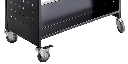 ZeroOne Book Cart 332LBS Library Cart Two Sides Rolling Book Cart Double Sided Shaped 6 Tier Sloped Slanted Shelves with Lockable Wheels for Office School Book Truck Home Shelves Black
