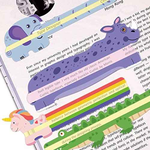 Guided Reading Strips, Animal Highlight Bookmarks Help with Reduce Visual Stress - Reading Tracking Rulers for Children, Teachers, and Dyslexics People (Animal)