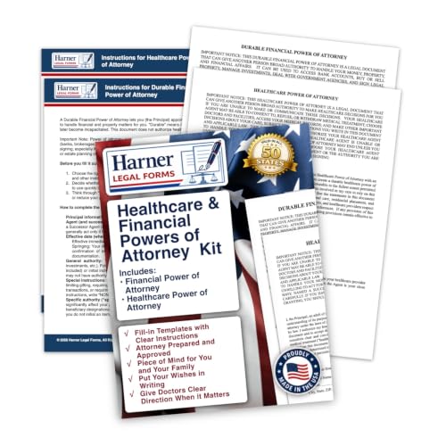 Durable Financial & Healthcare Power of Attorney Kit with Instructions – 2 in 1