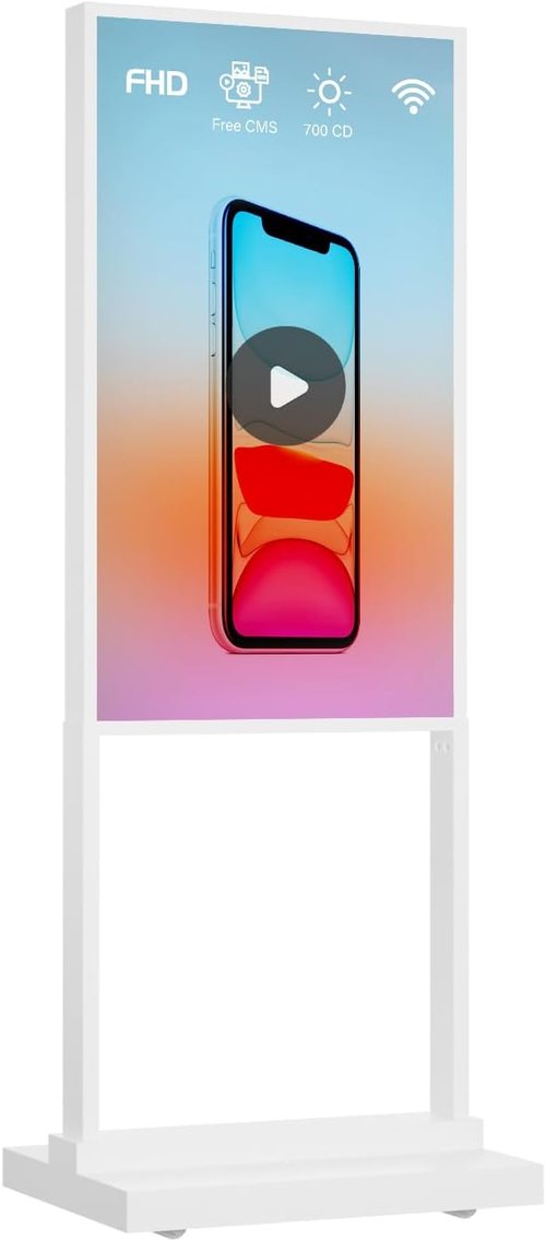 Skiennix 43-Inch Digital Signage Kiosk - 4K UHD Ultra-Bright Advertising Screen | Floor Standing Retail Display