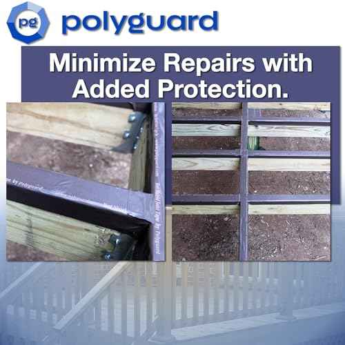 POLYGUARD Poly Wall - Rot Shield Joist Tape for Decking, 4" x 100'. Made in The USA. Self Adhering, Self Sealing Deck Joist Tape for Wood Decks