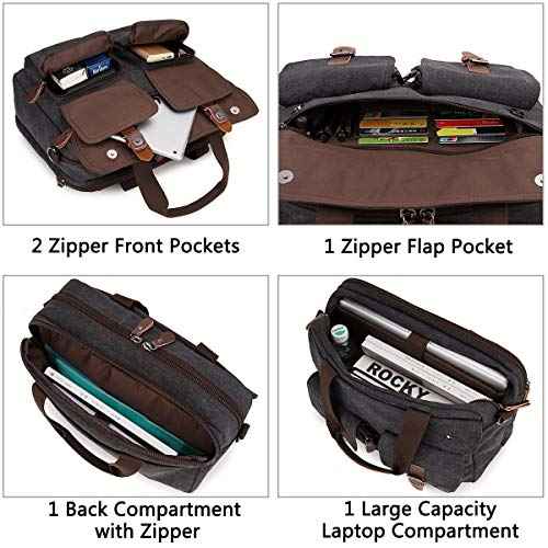 RAVUO Messenger Bag for Men, Water Resistant 15.6 17.3 Inch Laptop Briefcase Bag Casual Mens Satchel for Business