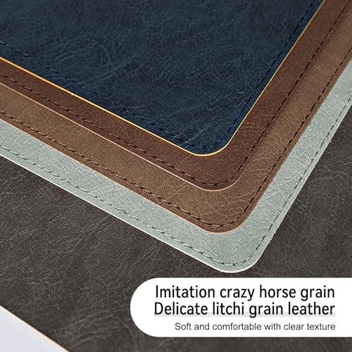 Brown 25 x 13-Inch Imitation Crazy Horse Leather Waterproof Desk Mat - Double-Sided Office Pad