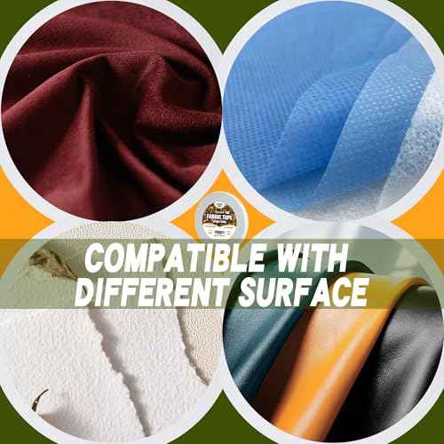 Fabric Tape M15 - Sticky Double-Sided Tape Strong Adhesive Cloth Leather Tape Press-on Tape, No Sewing or Ironing, Gluing, Alterations and Hemming - 1/4inch Wide 180FT Long