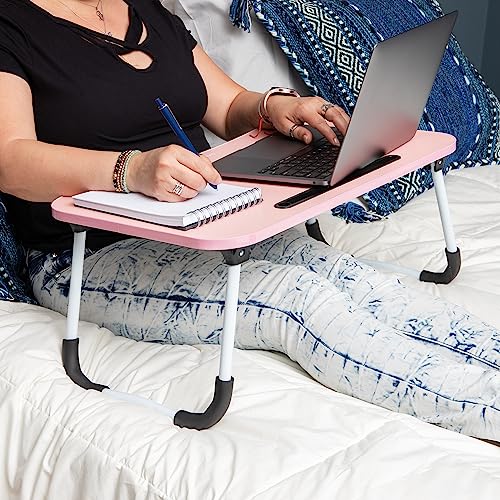 Pink Mind Reader MDF Lap Desk with Folding Legs & Device Slot