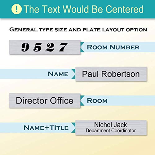 Custom Engraved Name Plate 2x10 Inches with Aluminum Holder for Office Desk or Wall